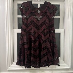 Free People, sheer, eggplant shirt, size medium